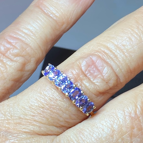 Clyde Duneier Tanzanite 14K Yellow Gold Band Ring - Picture 4 of 12